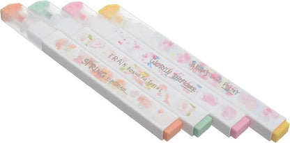 M&G Chenguang Sakura Time Highlighter Set, Vibrant Marking, Chisel Tip, Non-Toxic Ink, 4 Colors - No:AHMU1671