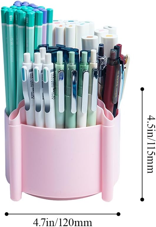 M&G Chenguang 360 Degree Rotating Pen Holder for Desk Organizer, 4 Compartments- No:ABT984F1