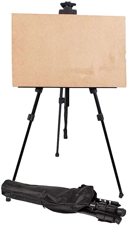 Portable Adjustable Metal Sketch Easel Stand black