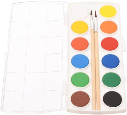 M&G Watercolor Paint Set 12 Colors with 2 Brushes APLN6586 (SKU: 6941255103068)