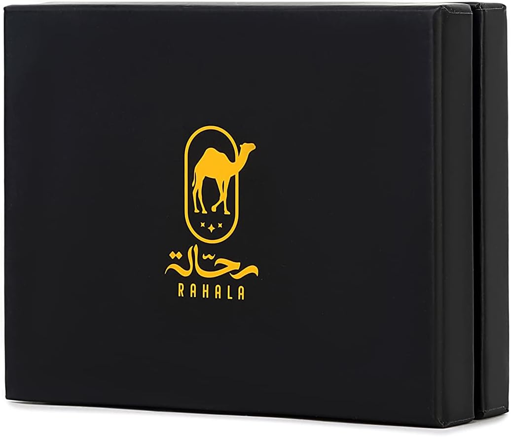 Rahala Men's Leather Bifold Cash Strap Cardholder Wallet (Black) - No:RA108