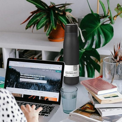 500ml Stainless Steel Vacuum Insulated Water Bottle with Carry Rope – Double Wall Thermal Flask | Hot & Cold Bottle