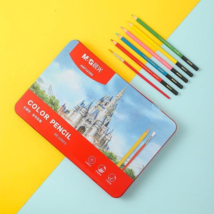 M&G Chenguang wooden pencil 48 colors metal box - No:AWP343B6