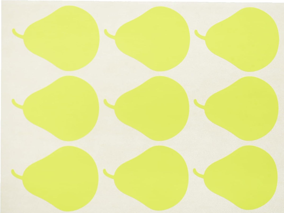 El Manar Delightful Pear-Shaped Adhesive Label Sticker, 31x41.5 mm With Premium Material - Yellow Fluorescent - 60 Labels - No: 0797
