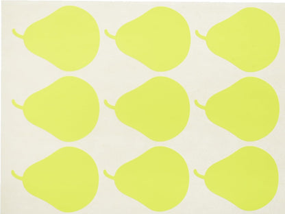 El Manar Delightful Pear-Shaped Adhesive Label Sticker, 31x41.5 mm With Premium Material - Yellow Fluorescent - 60 Labels - No: 0797