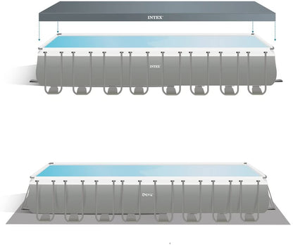 مسبح إنتكس ألترا إكس تي آر مستطيل الشكل بإطار، أبعاده 975 سم × 488 سم × 132 سم - رقم: 26374 - مستعمل 