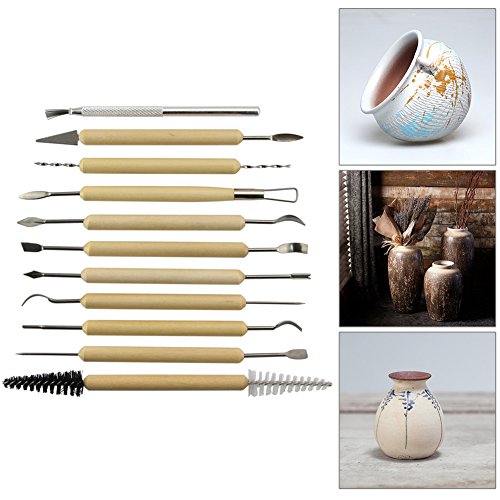 مجموعة أدوات نحت الطين من Keepsmiling، طقم سكاكين نحت الخشب، أدوات النحت - 11 قطعة - رقم: 0380