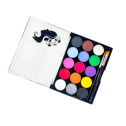 KeepSmiling Face & Body Paint Set – 15 Water-Based Colors with Brush | Non-Toxic Face Painting Kit - No: 1502