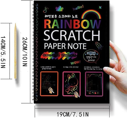 Creative Magic Colorful Art Scribble Black Drawing Scratch Book for Kids