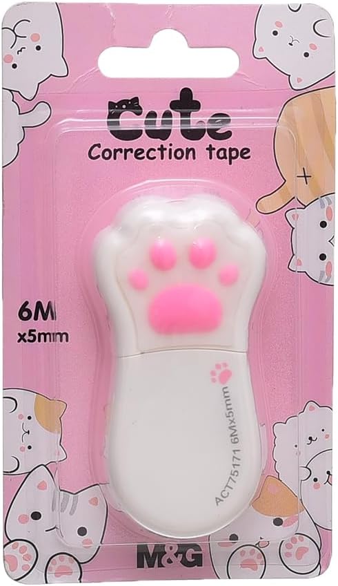 M&G Chenguang Cute Cat’s Paw Correction Tape 6M x 5mm Best Gifts for Cat Lovers - 1pcs - No: ACT75171
