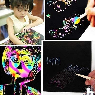 Creative Magic Colorful Art Scribble Black Drawing Scratch Book for Kids