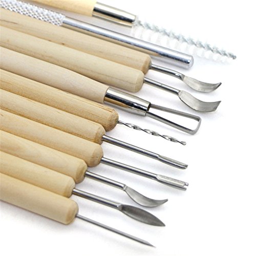 مجموعة أدوات نحت الطين من Keepsmiling، طقم سكاكين نحت الخشب، أدوات النحت - 11 قطعة - رقم: 0380