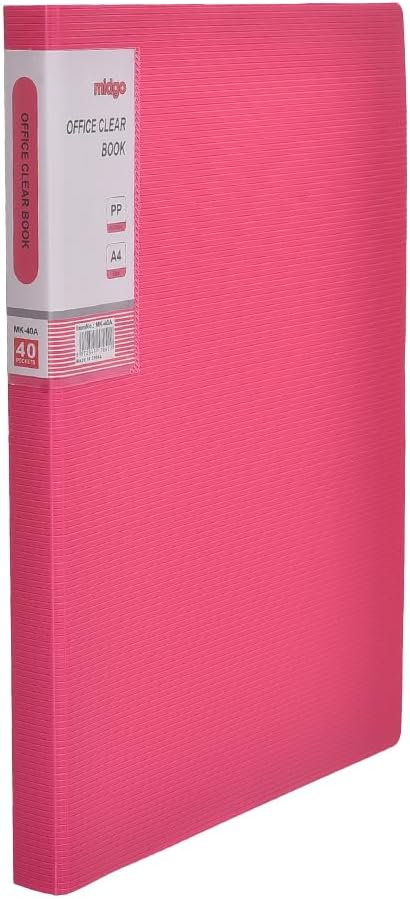 Midgo High Quality File A4 PP Matrerial 40 Poket Document Organiser Folder For Student, Office- No:MK-240