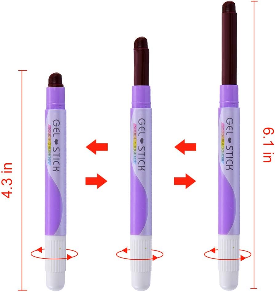 Chosch Solid Highlighter Stick Cute Cool Novelty 6 pieces Gel Stick Highlighter Set - No:CS-8100