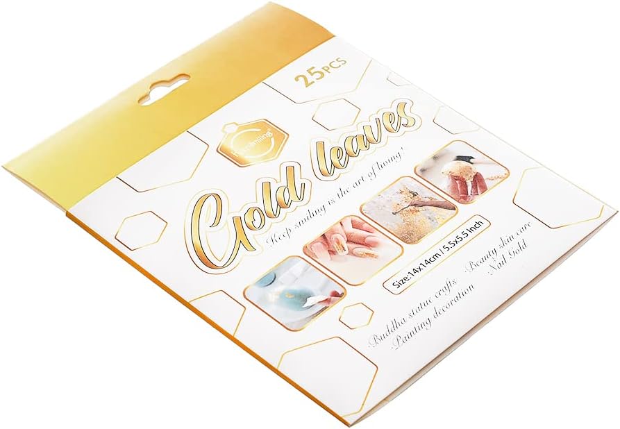 Keep Smiling Leaves Gold Foil Flakes for Resin - 25 sheets - No:SJB-0003G