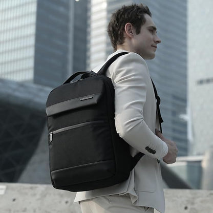 حقيبة ظهر Arctic Hunter Slim للرجال، سعة 16 لتر، حقيبة مكتبية صغيرة الحجم للكمبيوتر المحمول مقاس 15.6 بوصة، جيبان، مقاومة للماء والتآكل - رقم المنتج: B00671