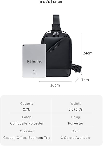 Ah Arctic Hunter Multipurpose Cross body Shoulder Bag for Unisex Chest Bag Travel Hiking Daypack-No:B000693