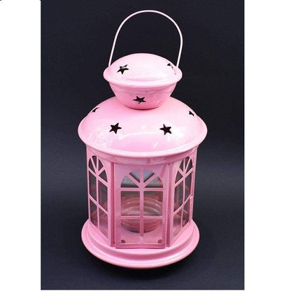 فانوس رمضاني معدني مزخرف بالزهور، 22 سم - متعدد الألوان