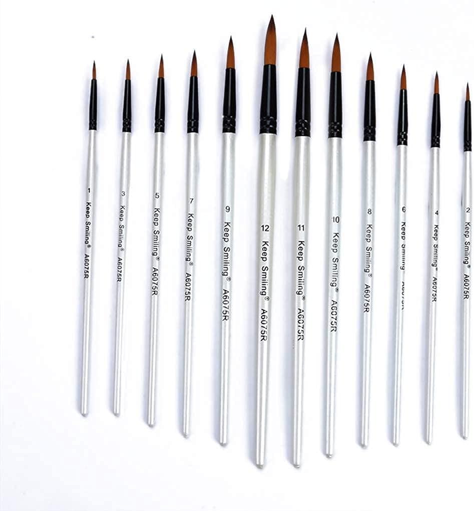 Keep Smiling Round brushes set of 12 brushes of different sizes - A6045R