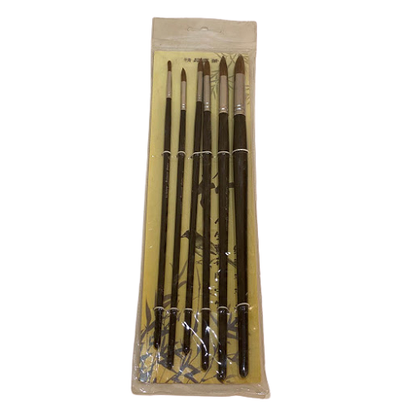 Fine art Brush Set Black - 6pcs - No:122