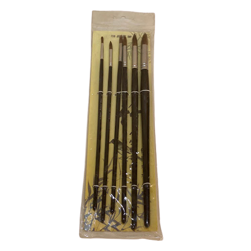 Fine art Brush Set Black - 6pcs - No:122