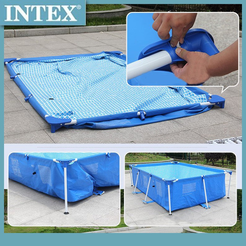 مسبح إنتكس مستطيل الشكل بإطار، أبعاده 300×200×75 سم - رقم: 28272 