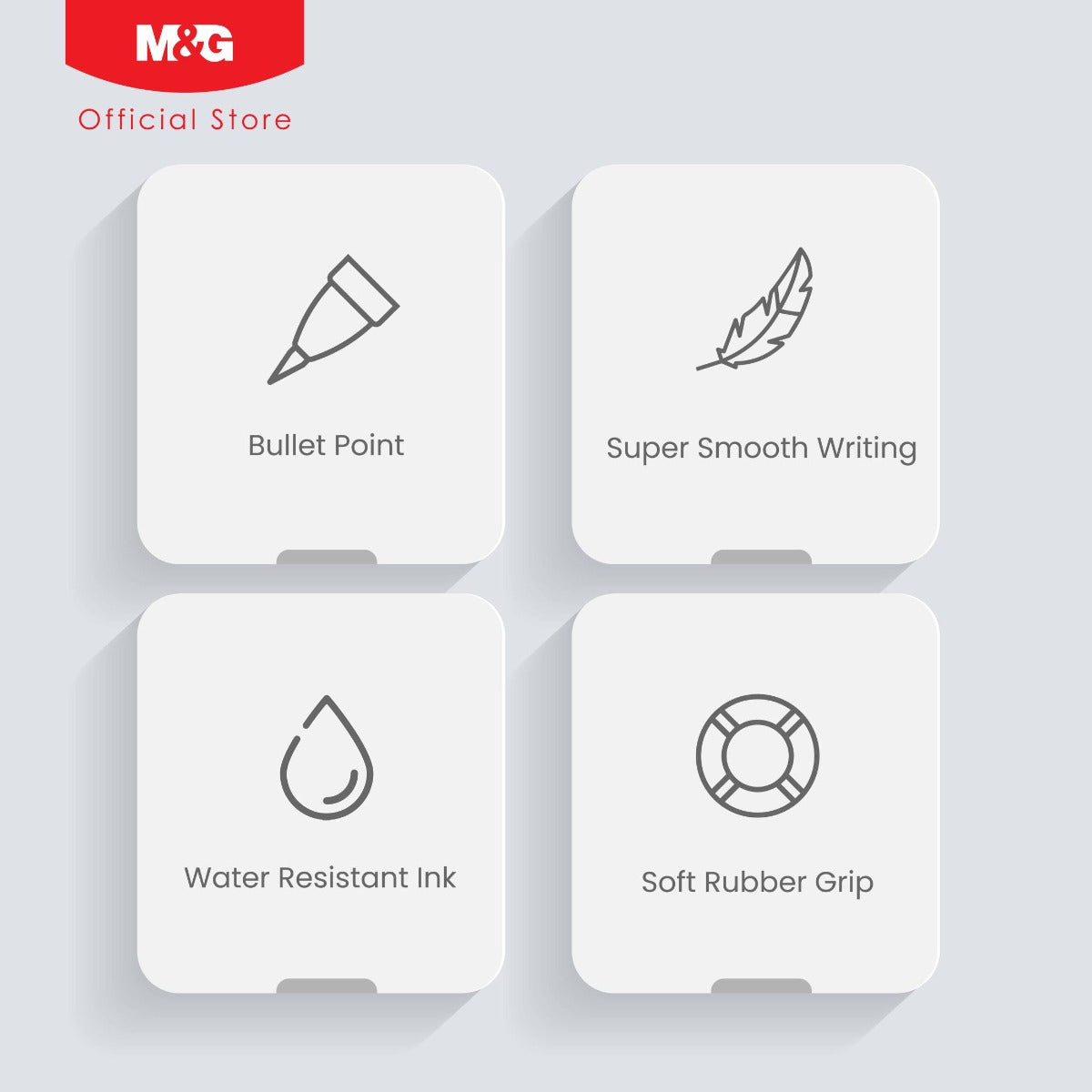 قلم جل أحمر قابل للسحب من إم آند جي تشنغوانغ بيور جل، 0.5 مم - كتابة سلسة - مطاط مريح - قطعة واحدة - رقم المنتج: AGPH1871