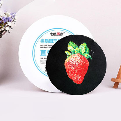 لوحة قماشية دائرية مشدودة من KMS - مقاس 40 سم - أبيض