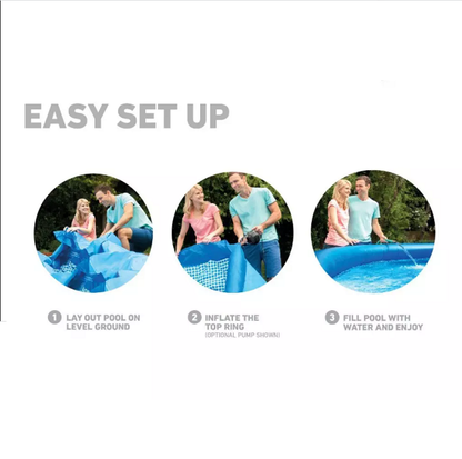 Jilong Prompt Set Rattan Round Pool Set 396x84cm Fast-Set Swimming Pool No:12020EU