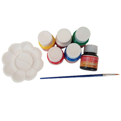 مجموعة ألوان سيراميك "حافظ على ابتسامتك"، 6 ألوان + فرشاة 25 مل - رقم: 7256C