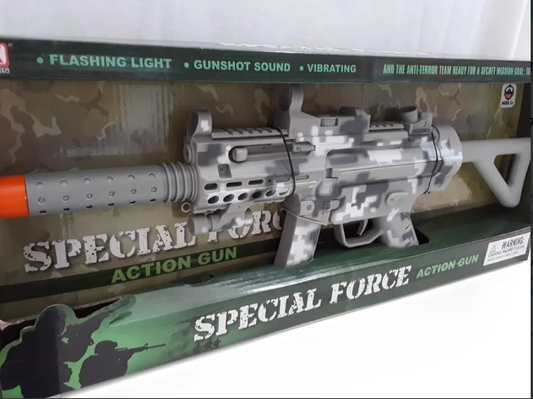Mozlly Light Up & Sounds Military Combat Force Camouflage Machine Gun - No:0311B1