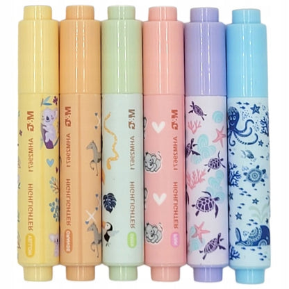 M&G Chenguang Animals Know Mini neon highlighters 6 colors - No:AHM29671