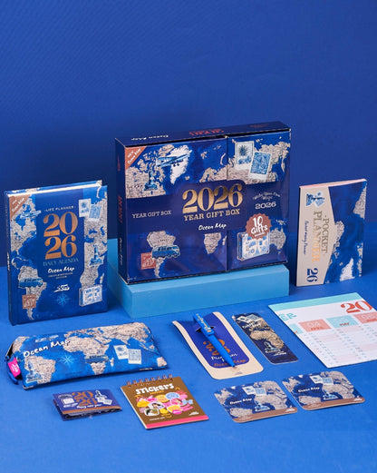 تقويم موفاكيرا، خريطة المحيط، صندوق هدايا يومي سنوي 2026 (أجندة)