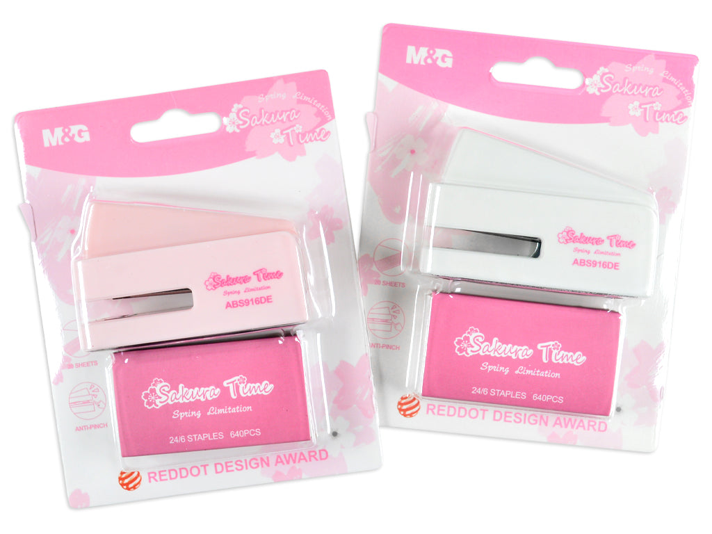 M&G Chenguang Cherry Blossom Mini Stapler with 24/6 Staples - No:ABS916DE