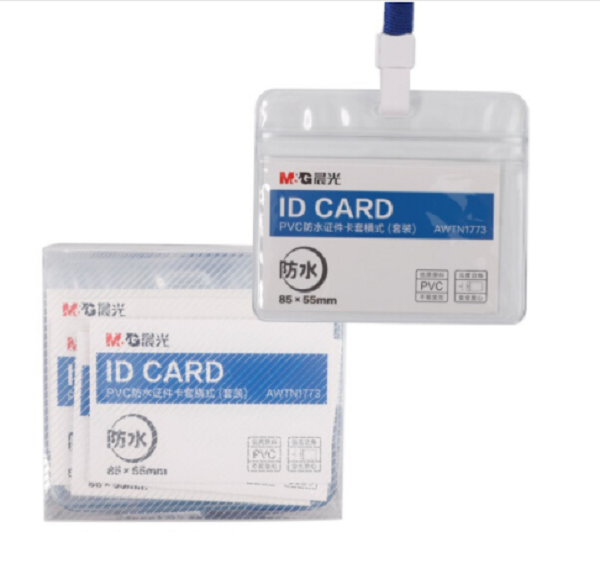 Chenguang Stationery PVC Waterproof Card Holder Transparent - 20pcs - No:AWTN1773