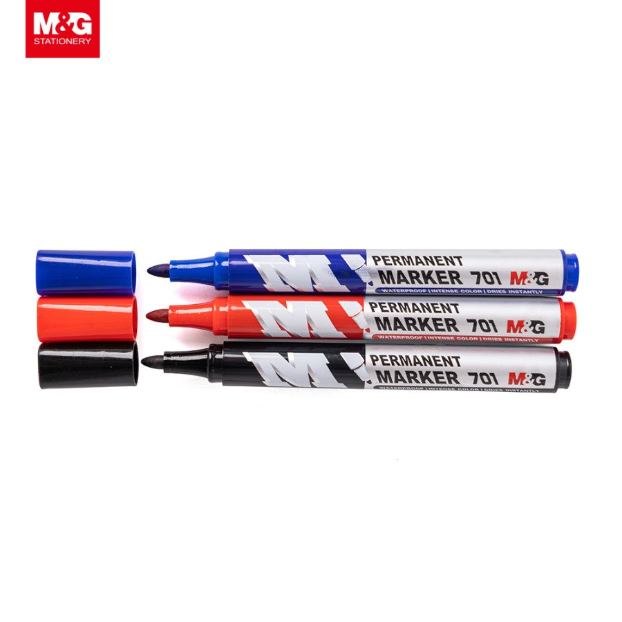 M&G Chenguang 702 Permanent Marker – Chisel Tip, Waterproof, Quick-Drying Ink - Blue , Black or Red – 1pcs - No: APMY2277