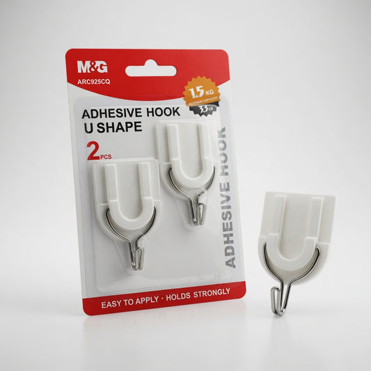 M&G Chenguang U shape Adhesive Wall Hook 1.5kg 2pcs - No:ARC925CQ