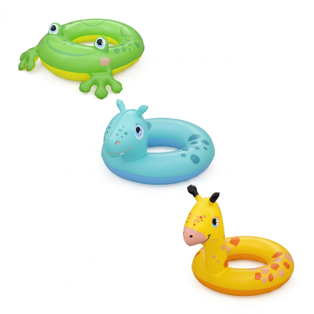 Child floating in a pool inside the Bestway animal-design swim tube