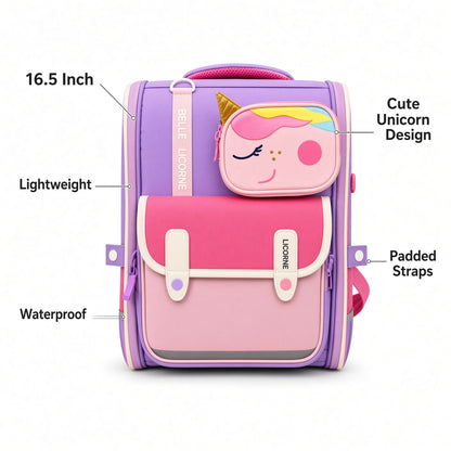 M&G Chenguang Unicorn Kids School Backpack 16.5 Inch – Lightweight Waterproof Backpack for Girls - No: ABB904Q337