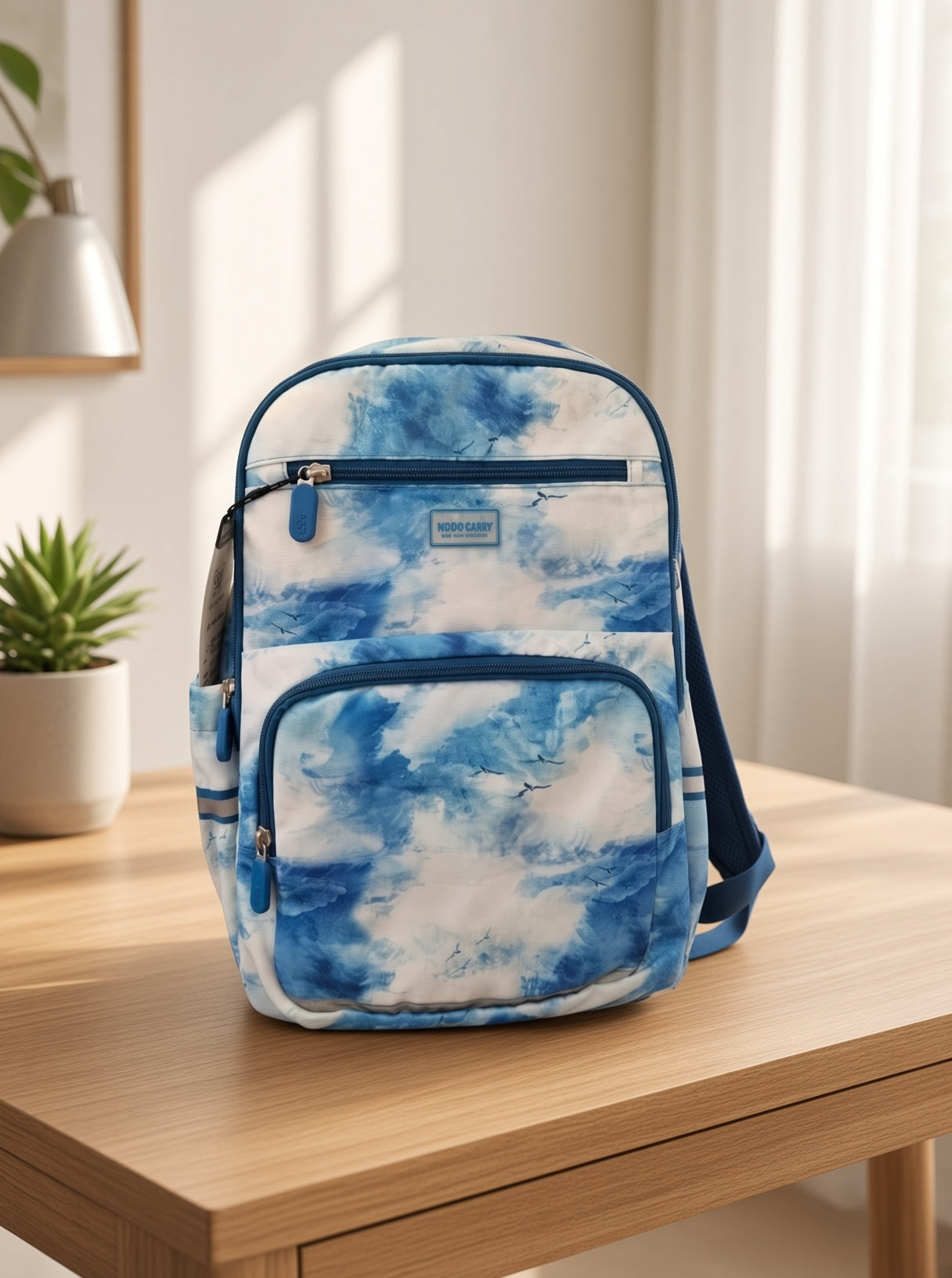 M&G Chenguang 16-Inch School Backpack – Lightweight Kids Backpack with Multiple Compartments, Blue Cloud Design - No: ABB904R8