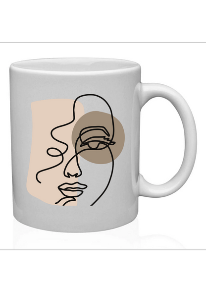 Face art ceramic mug