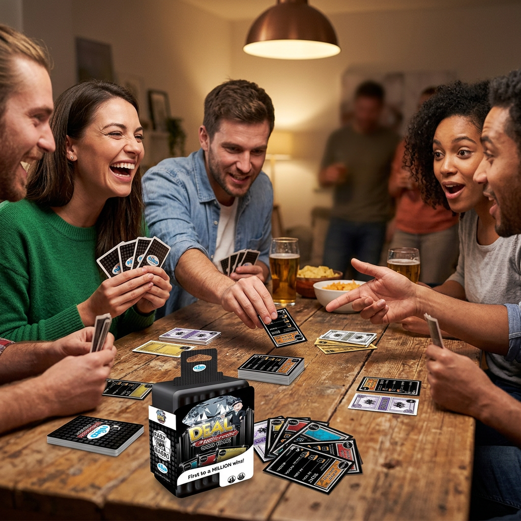Friends playing the Nilco Deal Millionaire card game