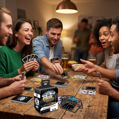 Friends playing the Nilco Deal Millionaire card game