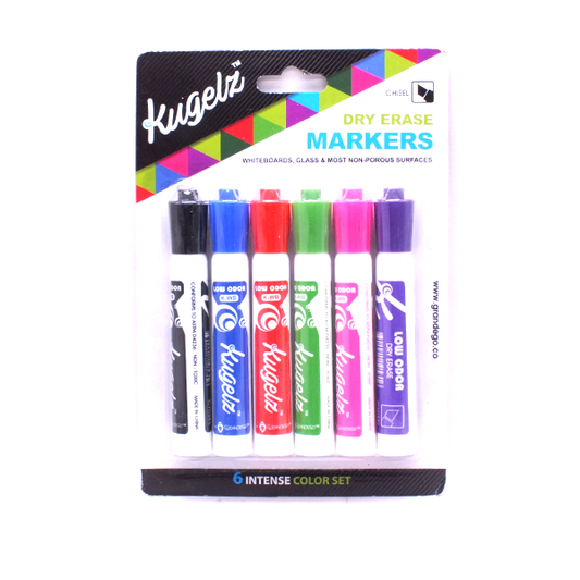 مجموعة من 6 أقلام تحديد KUGLEZ للسبورة البيضاء