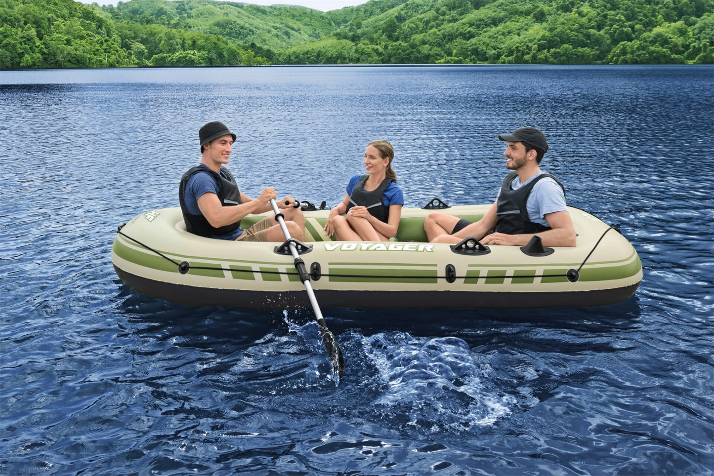 Bestway Inflatable 3-seat boat Voyager X3 Raft, 294x137x46 cm - No:65164