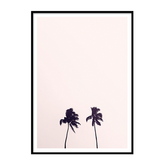 Pink Sky Palm Trees Frame