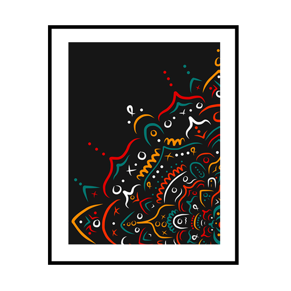 Quarter Circle Mandala Frame