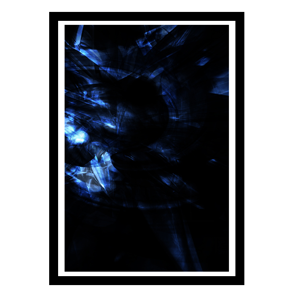 إطار زجاجي أزرق مكسور 