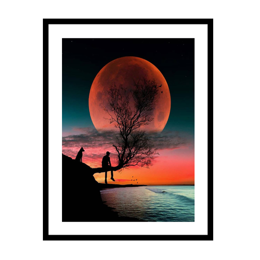 Man Watching Sunset Frame