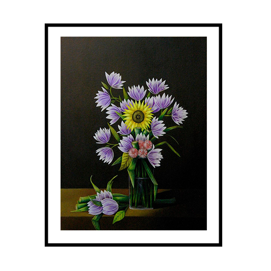 Purple Flower Vase Frame